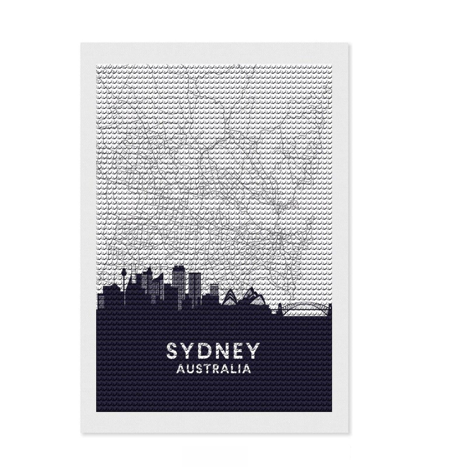 Junmoney Sydney NSW Australia Diamond Painting Set 8"x12", Aesthetic Room Decor, Vintage Style Decor, Creative Hobby, Decorative Artwork