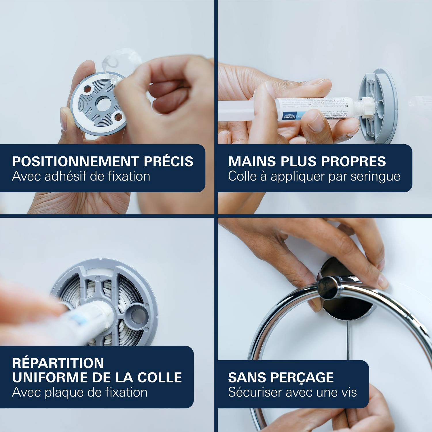 GROHE Start Ensemble Brosse WC avec Support Mural – Métal et Verre, Fixation Murale Cachée, Vis et Chevilles Incluses, Hauteur 398 mm, Gold Brossé Cool Sunrise, 41185GN0