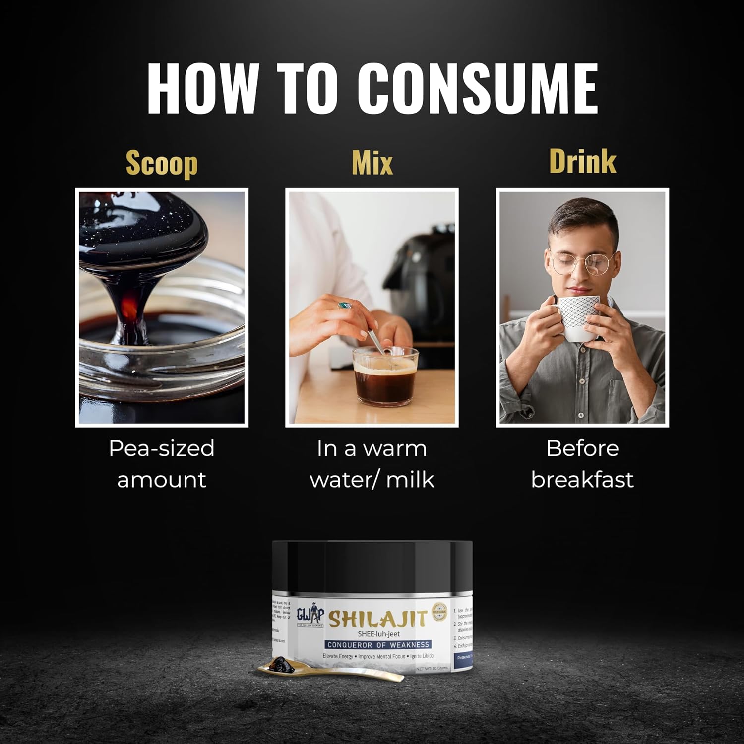 GWAP Shilajit Resin – 78% Fulvic Acid, Shilajit Resin for Energy, Stamina, and Wellness Support with Maximum Potency