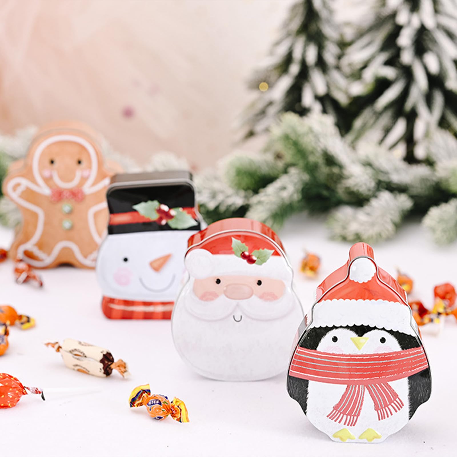 UPKOCH 12 Pièces Boîte Présent de Noël en Fer-blanc pour Bonbons et