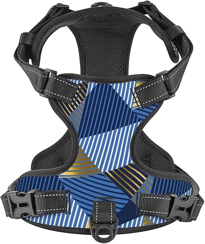 Miniatura 2 de Arnés de lujo para perro sin tirones, ajustable para cachorro, arnés reflectante para perro, resistente al desgaste, de tela Oxford con correa para