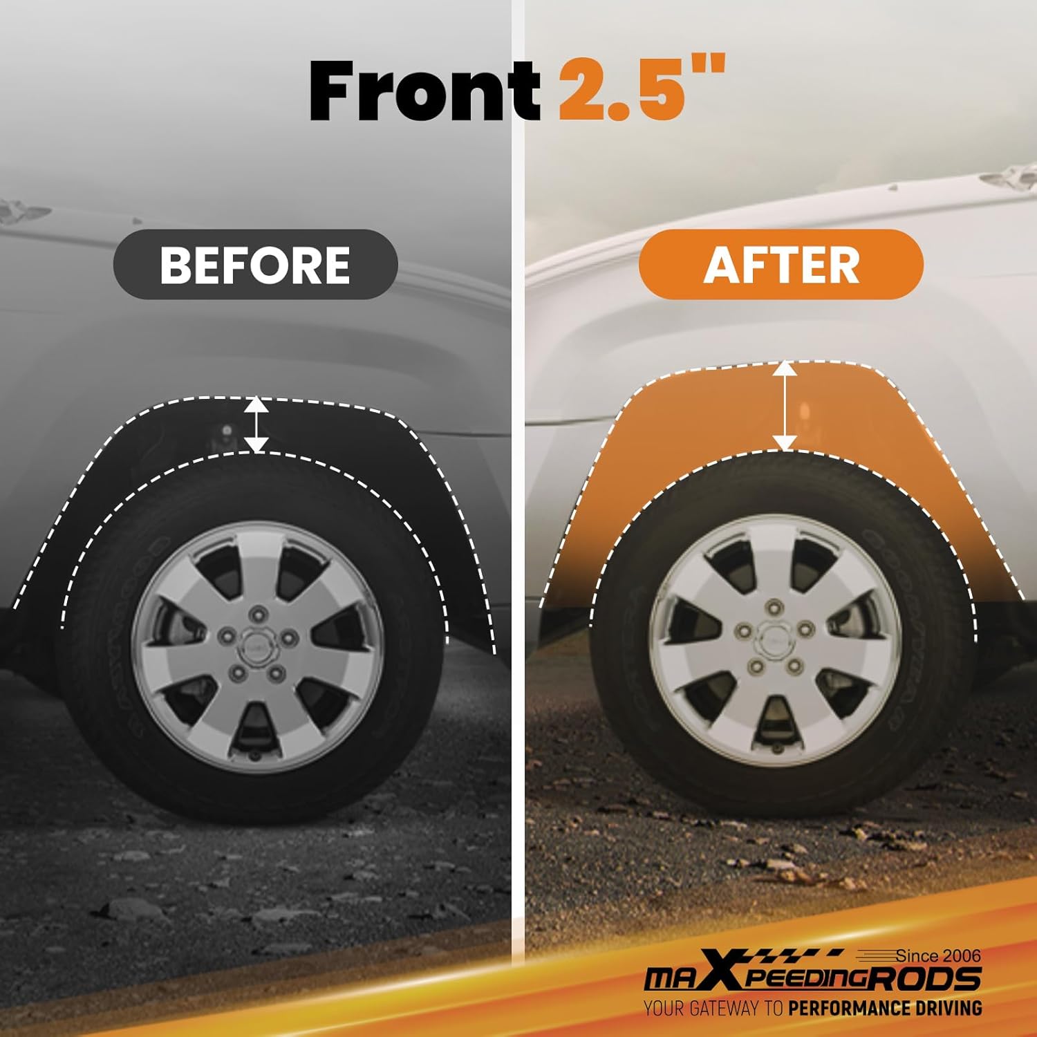 maXpeedingrods 2.5" Front Leveling Lift Kit for Jeep Grand Cherokee WK2 2011-2022, Strut Spacers