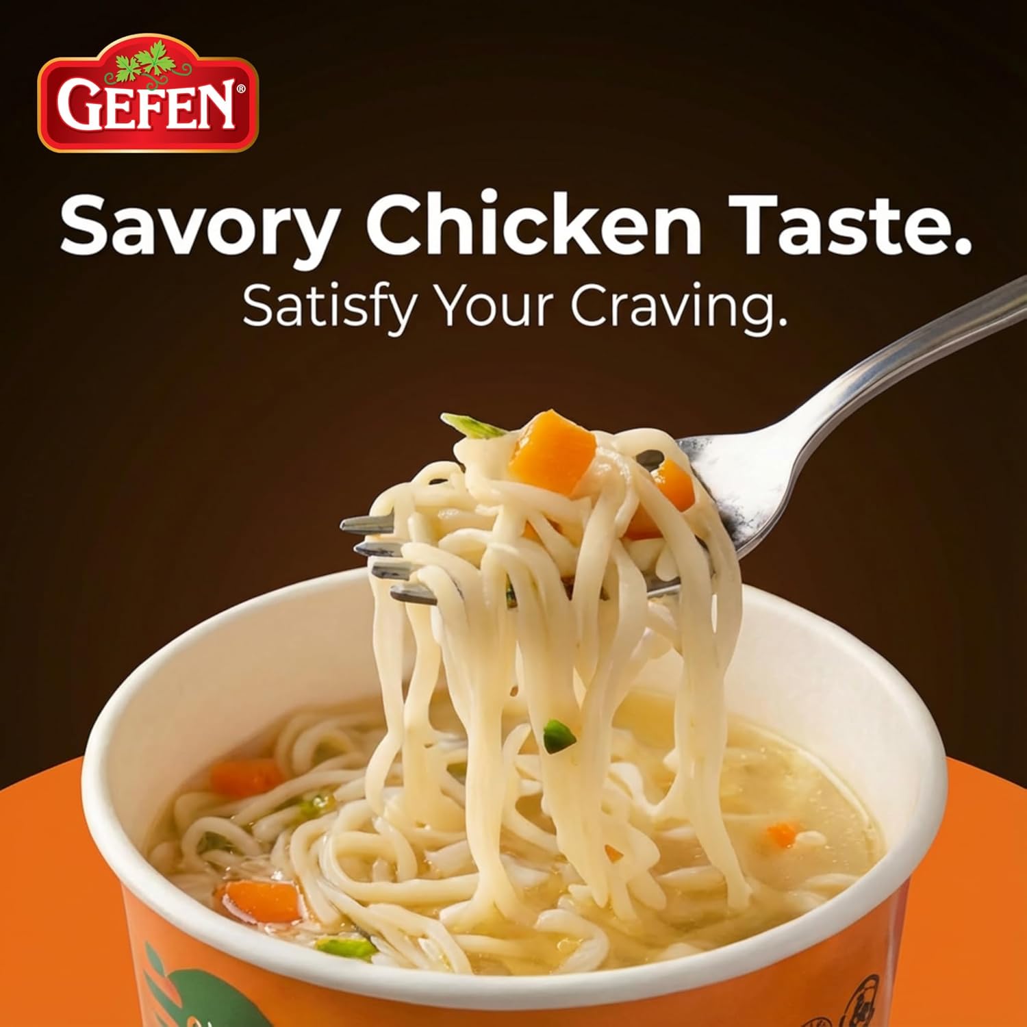 Gefen Gluten Free Instant Rice Noodle Soup Cup 2.3oz (12 Pack) | No MSG, Imitation Chicken Soup Flavor, Made with Rice Noodles, Dairy Free, Meat Free, Kosher, Just Add Hot Water & Serve