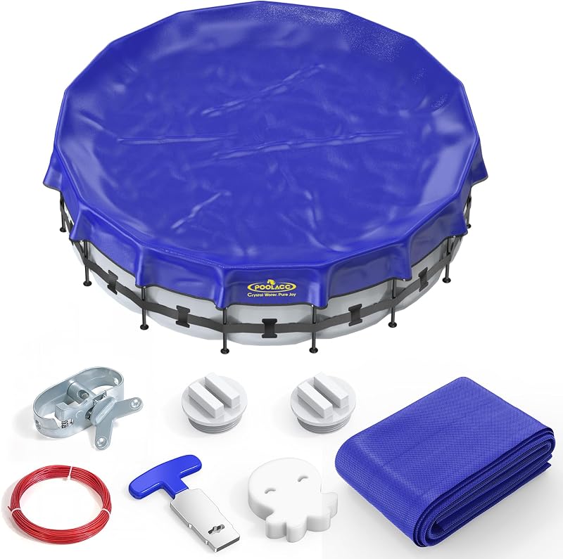 Pool Cover for Above Ground Pools, 18 ft Round | Extra 4-Foot Flap, Winter Pool Cover, Extra Durable, Cold- and UV-Resistant, Heavy-Duty