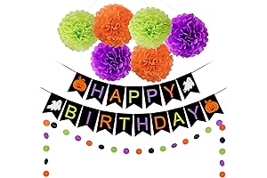 Halloween Happy Birthday Banner - Halloween Happy Birthday Banner with Pumpkin and...