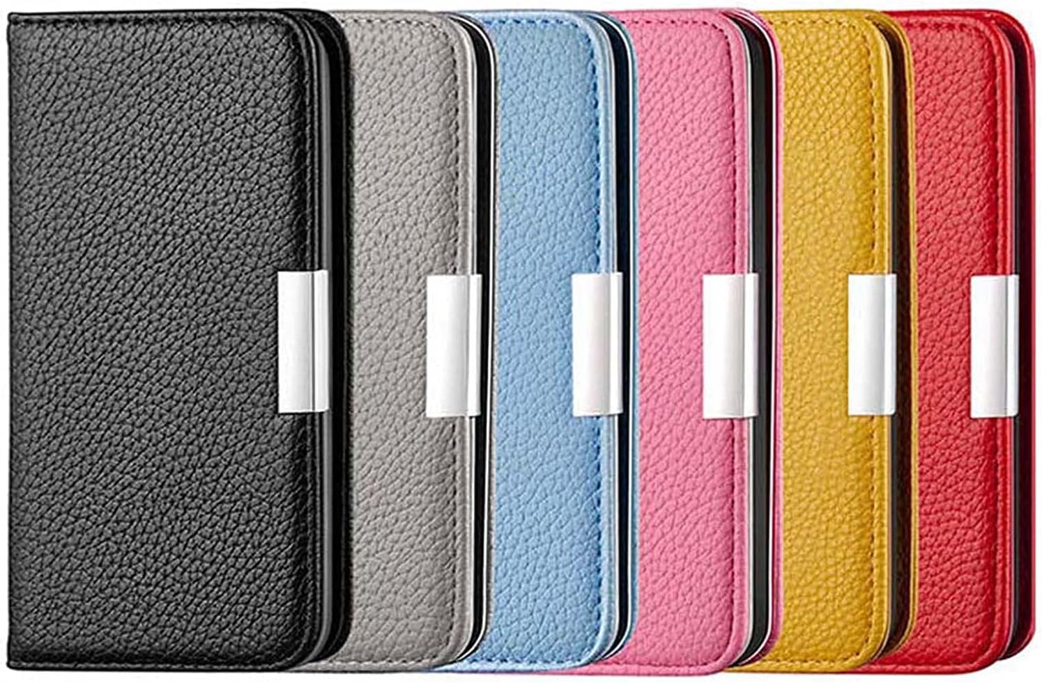 COOVS Lychee Pattern Flip Phone Case, for Apple iPhone 13 Pro (2021) 6.1 Inch Leather Shockproof Magnetic Folio Cover [Card Holder] [Kickstand] (Color : Pink)