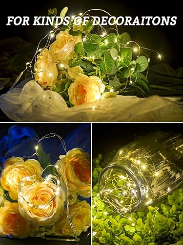 Miniatura 4 de Guirnalda de luces que funcionan con pilas, paquete de 6 tiras de luces LED de 7.2 pies con 20 luces LED para decoración de Navidad, alambre