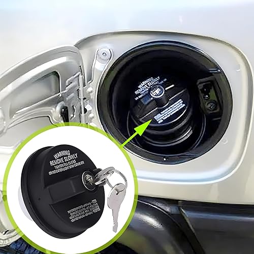 Miniatura 6 de 1 cerradura de tapa de tanque de combustible para automóvil, tapón de sellado de tapa de tanque de combustible ABS con dos llaves a juego,