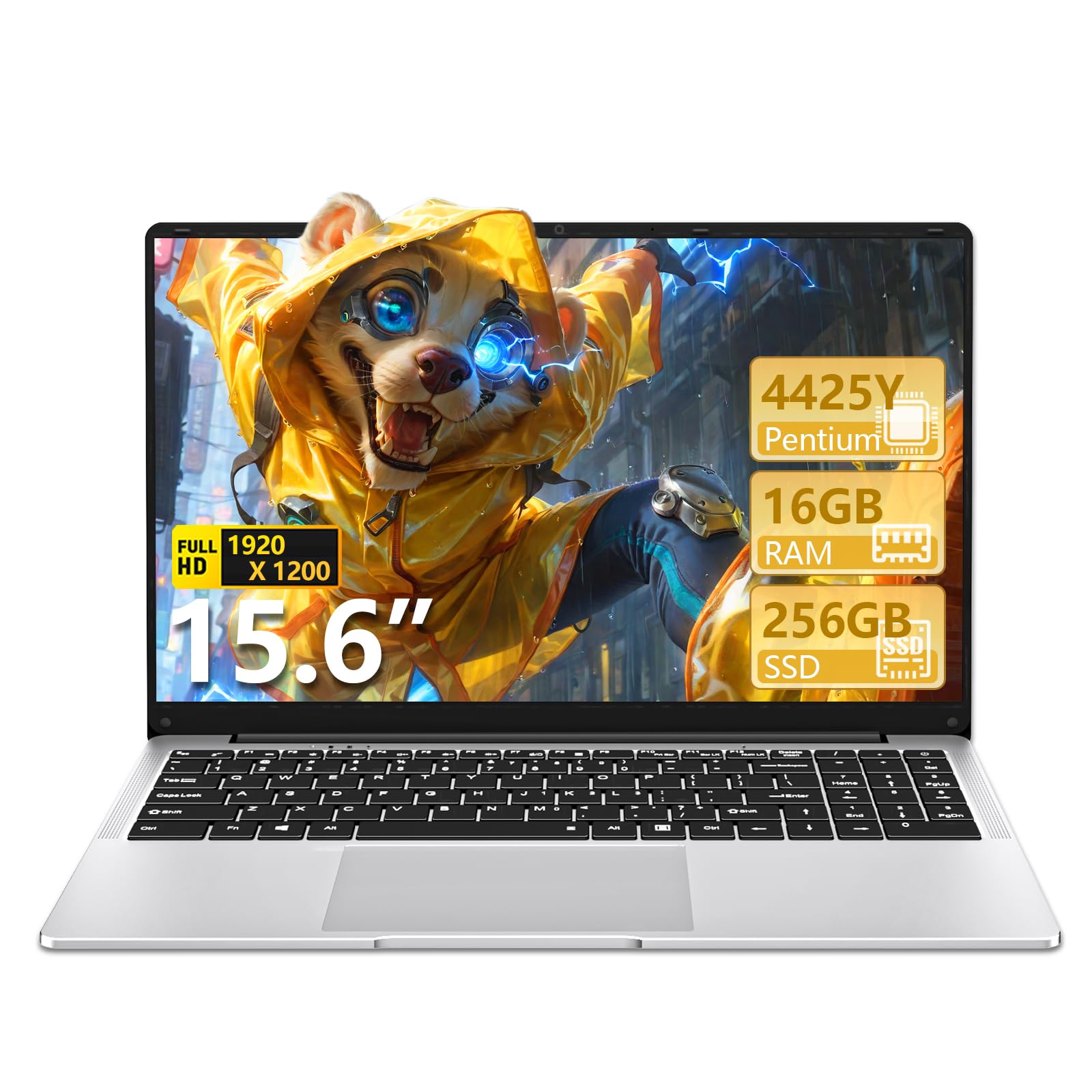 15,6 Pollici PC Portatile, 16GB RAM 256GB SSD Computer portatile | Notebook Core 4425Y (fino a 1,7 GHz), Win 11, compatibile con Wi-Fi 5 e Bluetooth,leggero e portatile, (3,5 libbre)