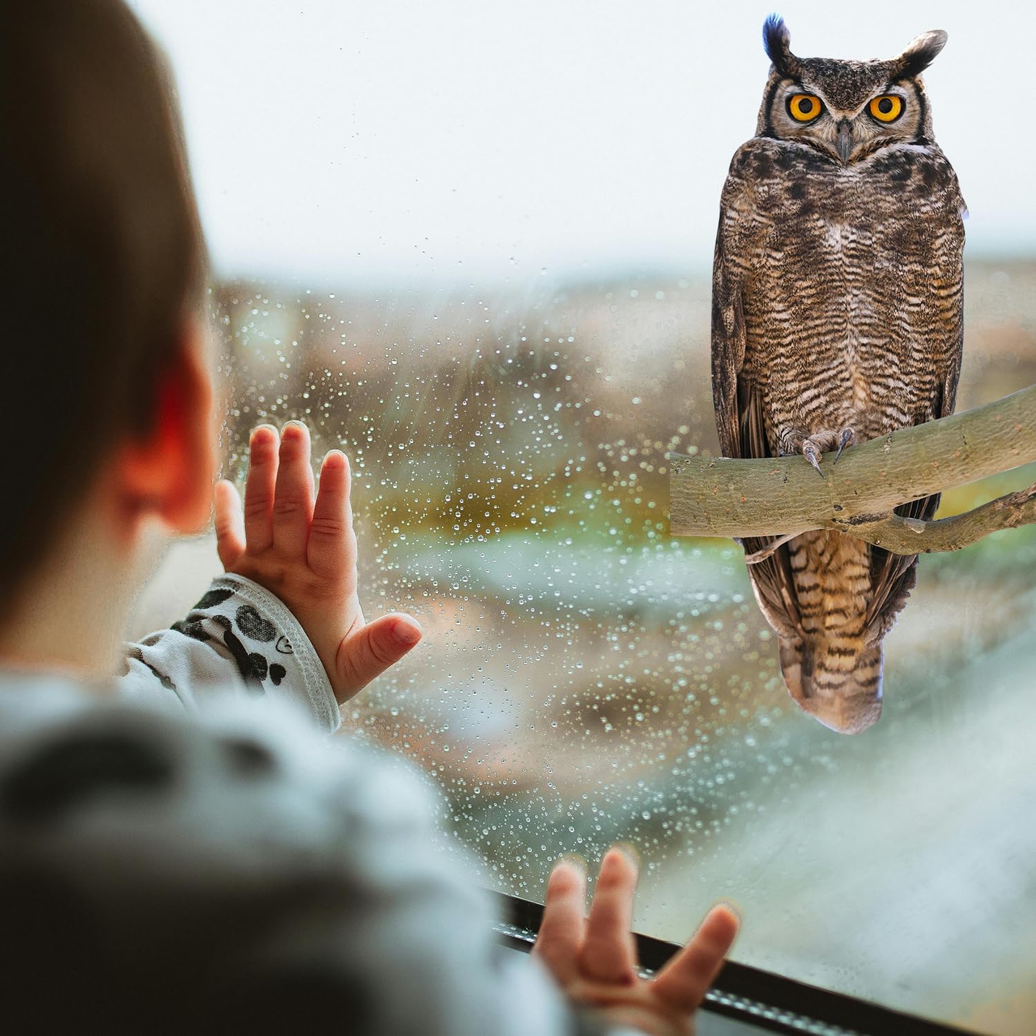 1-Pack Realistic and Impressive Full-Body Owl Sticker, 8x16-inch Large-Size Waterproof PVC Material Sticker, Suitable for Walls, Bathrooms, Cars, and More