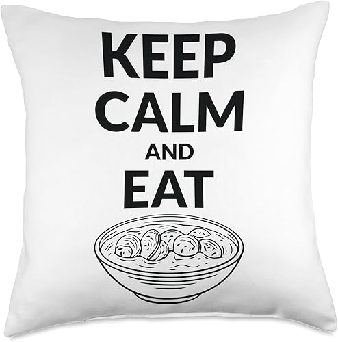Miniatura 4 de Funny Clam Chowder Gift for Clam Chowder Lover Keep Calm and Eat - Almohada de almeja, 16 x 16 pulgadas, multicolor