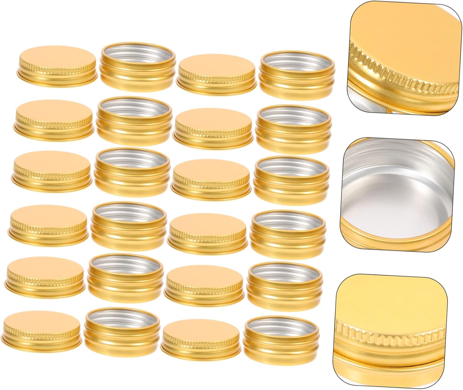 72pcs Aluminum Tin Containers Screw Lid Round Jars for Crafts Scented Candles Beads Storage Refillable Supplies