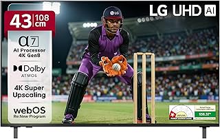 LG 108 cm (43 inches) UA82 AI Series 4K Ultra HD Smart webOS LED TV 43UA82006LA
