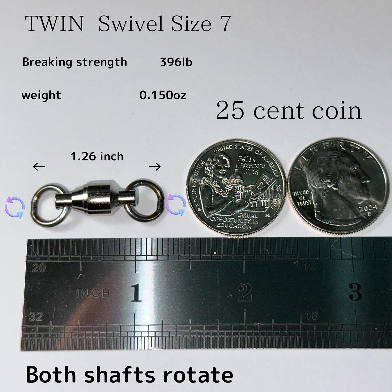 Tsuridamashii Twin Swivel Dual-Axis 6BB Made in Japan – Brass Body Stainless Steel Rings, Independent Dual Rotation Anti Twist, Heavy Duty Saltwater Freshwater Trolling Jigging, 55-661lb