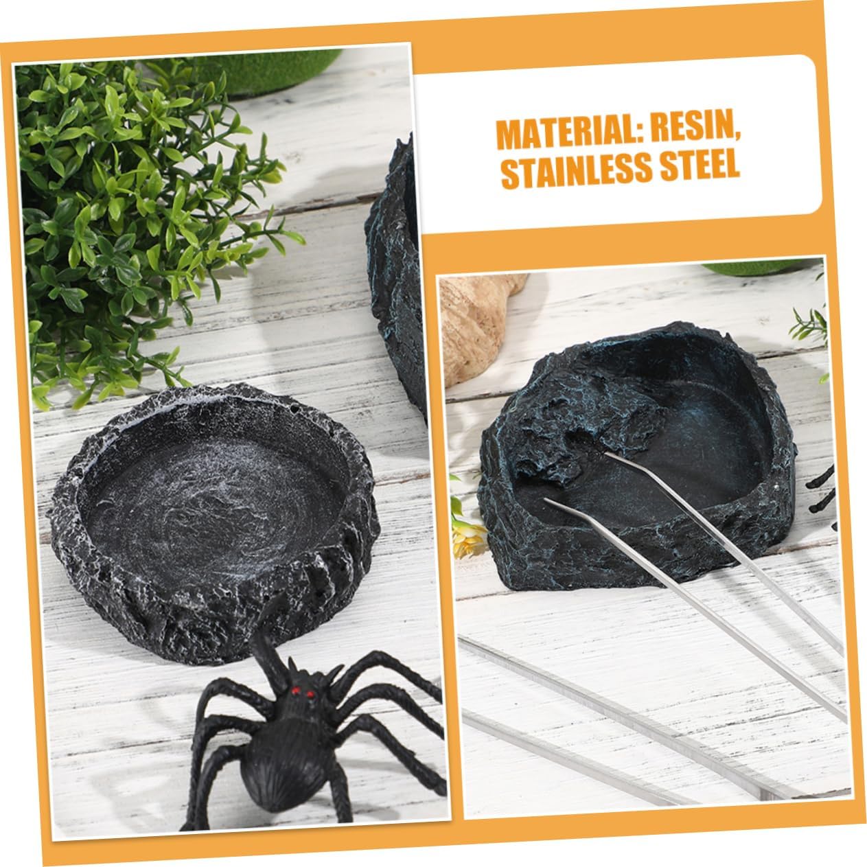 Garneck Reptile Accessories Large Reptile Water Bowl Snake Feeding Accessory Easy to Clean
