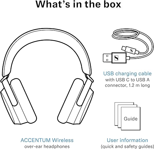 Miniatura 11 de Sennheiser ACCENTUM - Audífonos inalámbricos Bluetooth – Batería de 50 horas, audio, cancelación de ruido híbrida (ANC), comodidad durante todo