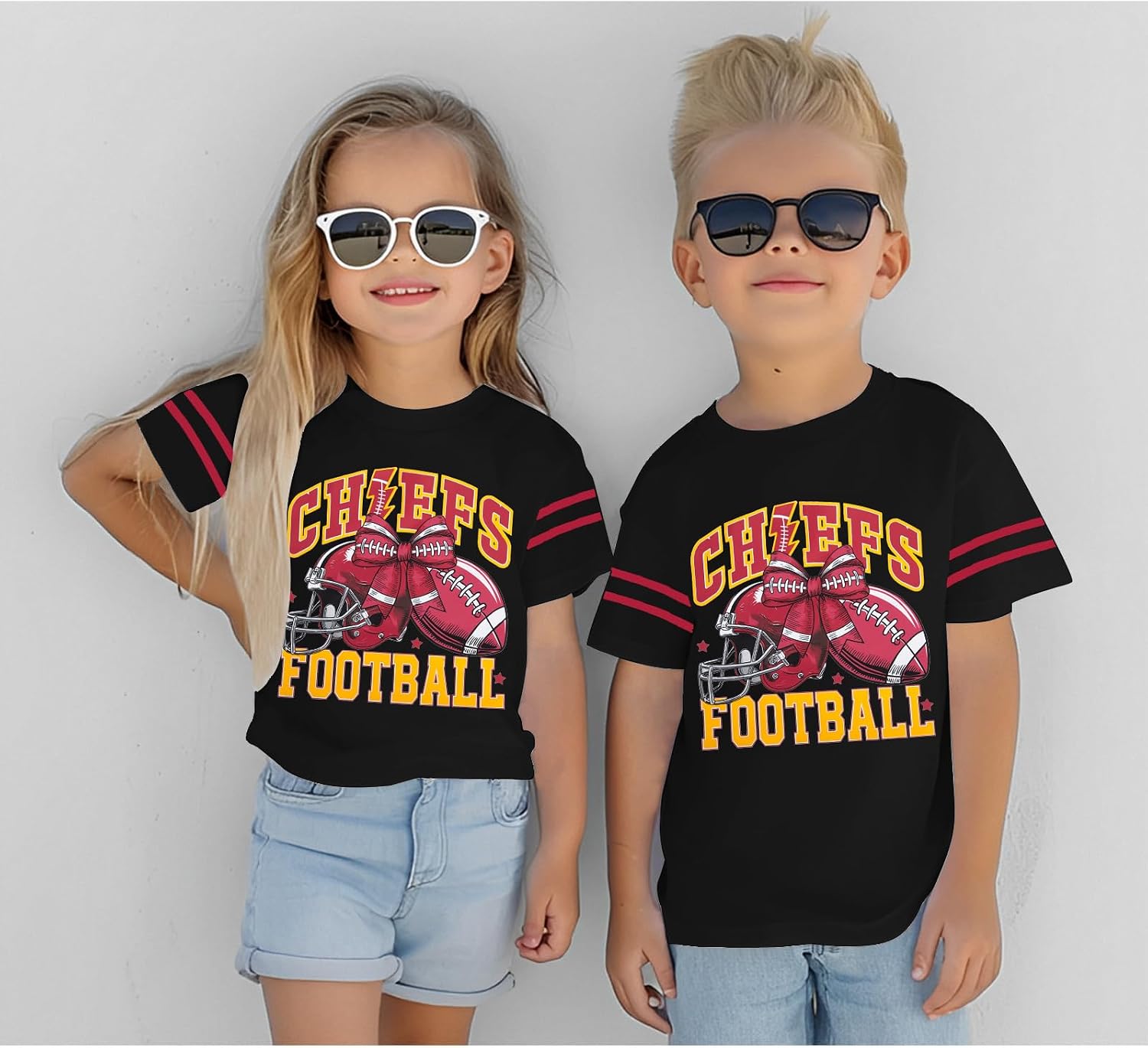 Football Shirt Boys Girls Game Day T Shirts Kids 1960 Football Team Fans Tees Graphic Short Sleeve Tops