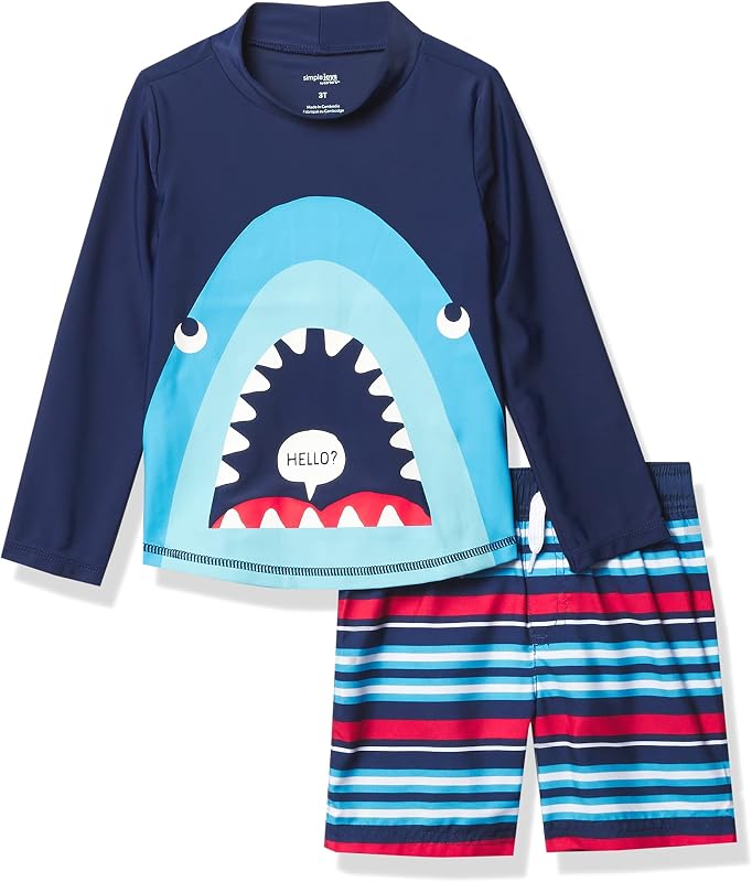 Baby Boys' Swimsuit Trunk and Rashguard Set