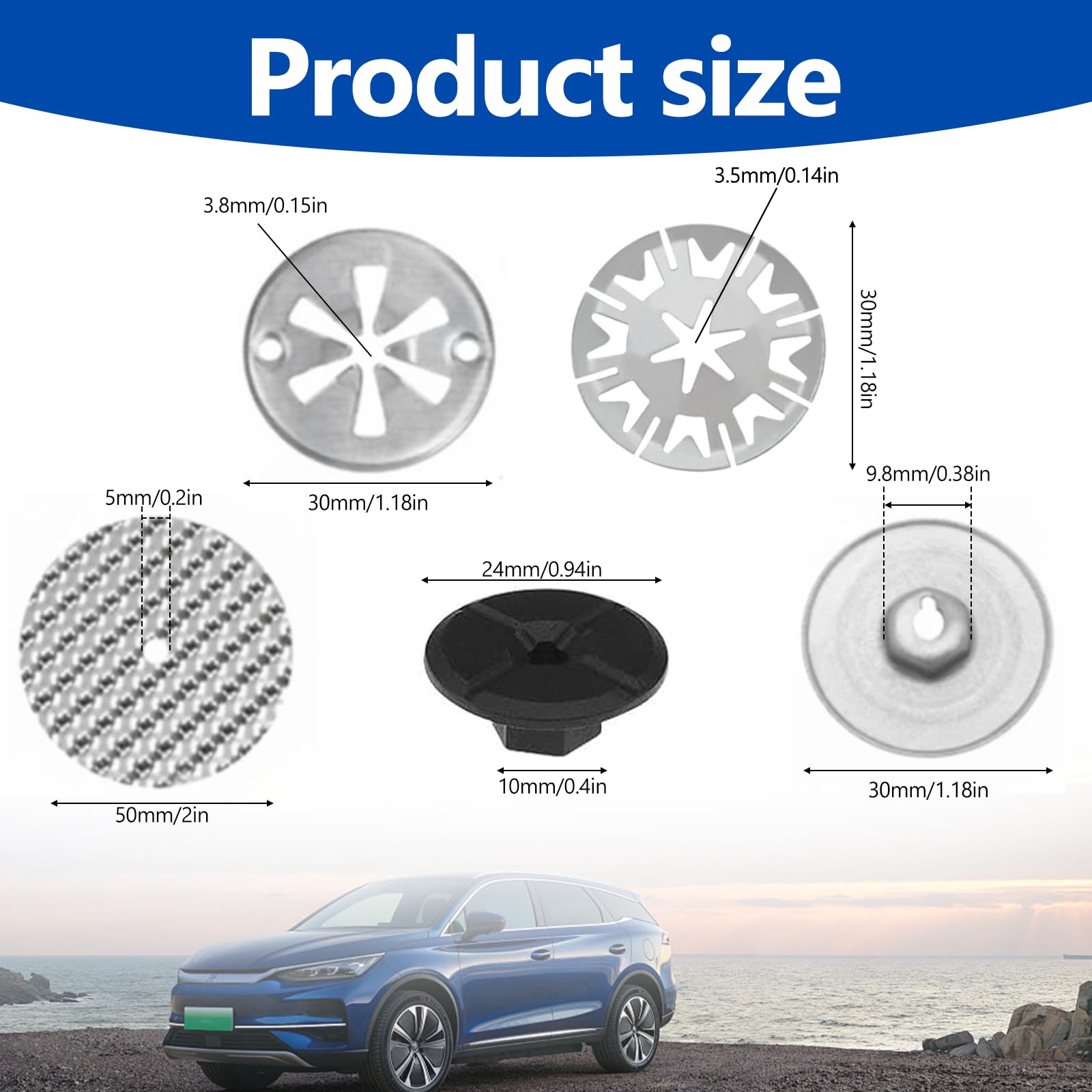 25 sztuk zestaw naprawczy osłony przed wysoką temperaturą, 30 mm szczęki osłony przed wysoką temperaturą VW 52 mm osłona przed wysoką temperaturą zestaw naprawczy dla samochodu Kształt tarczy