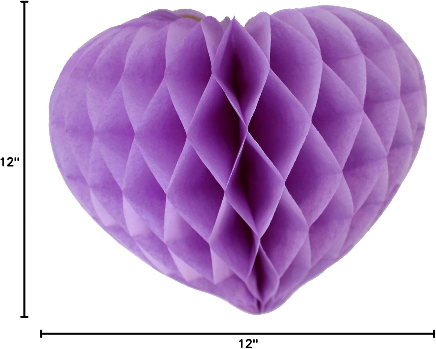 6-Pack Hanging Honeycomb Heart Decorations, 12 Inch, Lavender