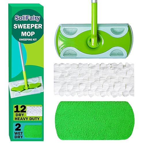 Sweeper Mop, Dry & Wet 2-in-1 Floor Mopping and Sweeping