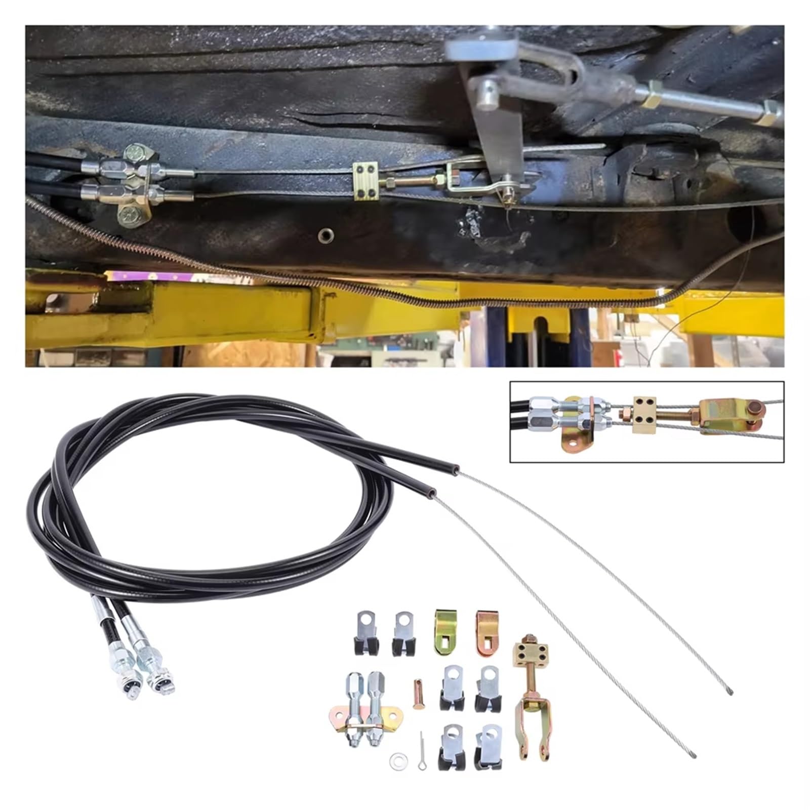 Attuatore Parcheggio Auto 330-9371 Kit Cavi Freno Di Stazionamento Di Emergenza A Disco/tamburo Posteriore Universale Accessori Per Auto