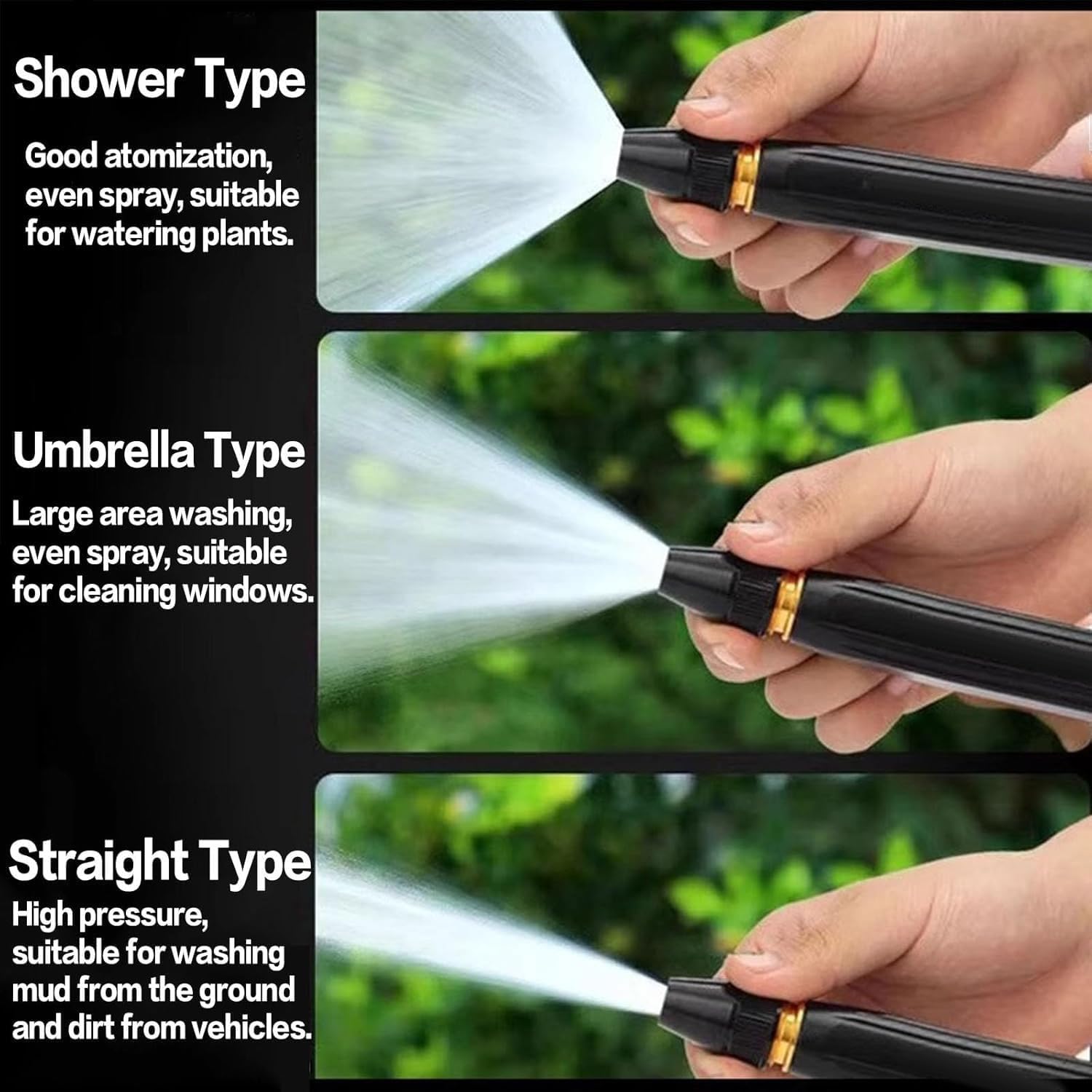 Home High-Pressure Car Wash Water Gun with Booster Nozzle, Home High-Pressure Car Wash Water Gun with Booster Nozzle and Hose, for Watering Plants and Vegetables, and Car Washing (2PCS) image 3
