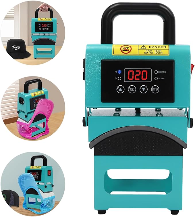 Prensa Térmica Portátil para Gorras Bacacoo, 350W, Placa Curva, Control Digital miniatura 8
