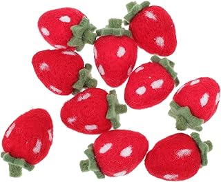 jojofuny Manualidades De Fieltro De Lana Para Decoración Diy 10 Piezas Rojo Fresa, Adornos Artesanales Para Bisutería y Accesorios, Ideales Para Decoración De Fiestas y Hogar