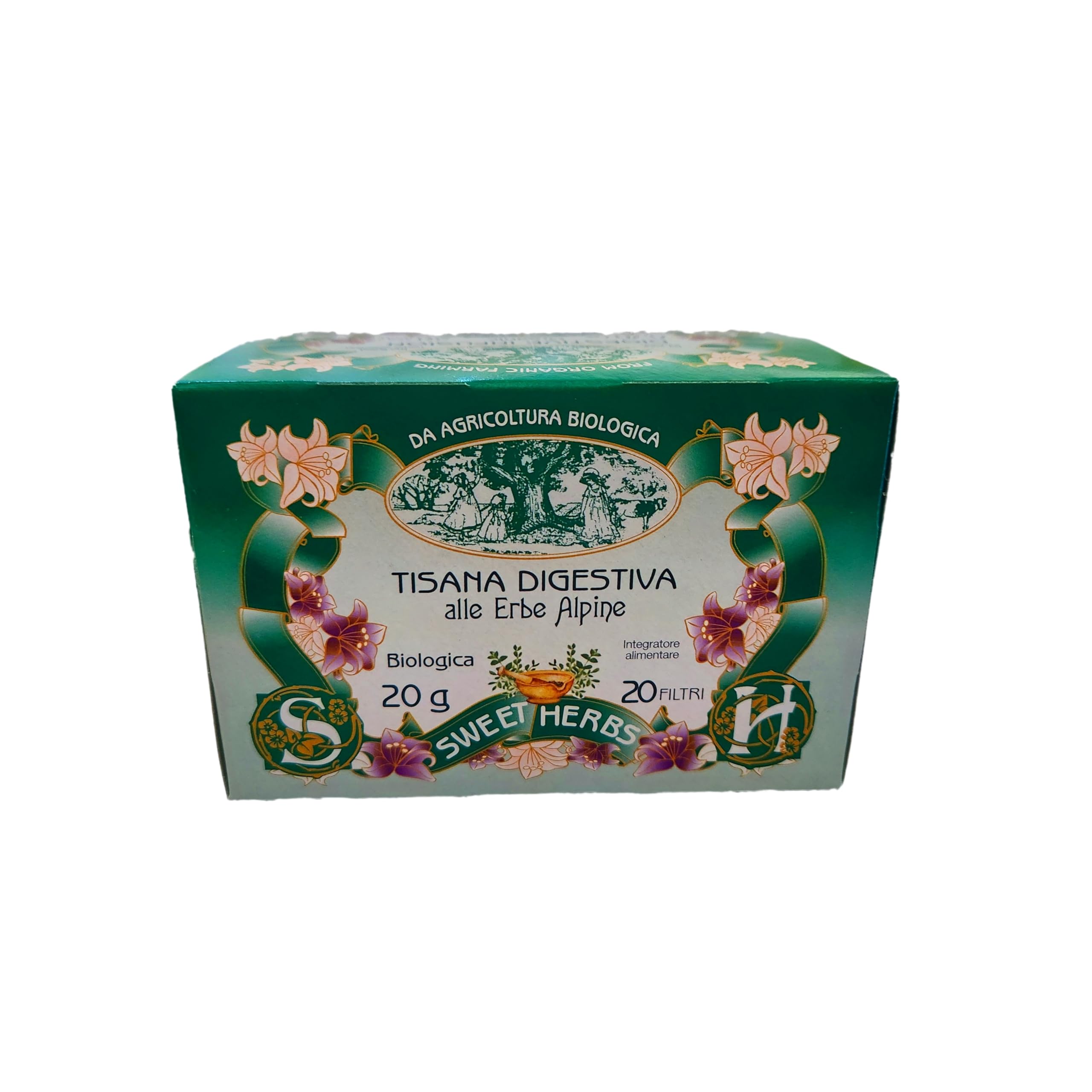 BREZZO Organic Alpin Herbal Tea Digestive Tisane | from Italian Organic Farming | 20 filters