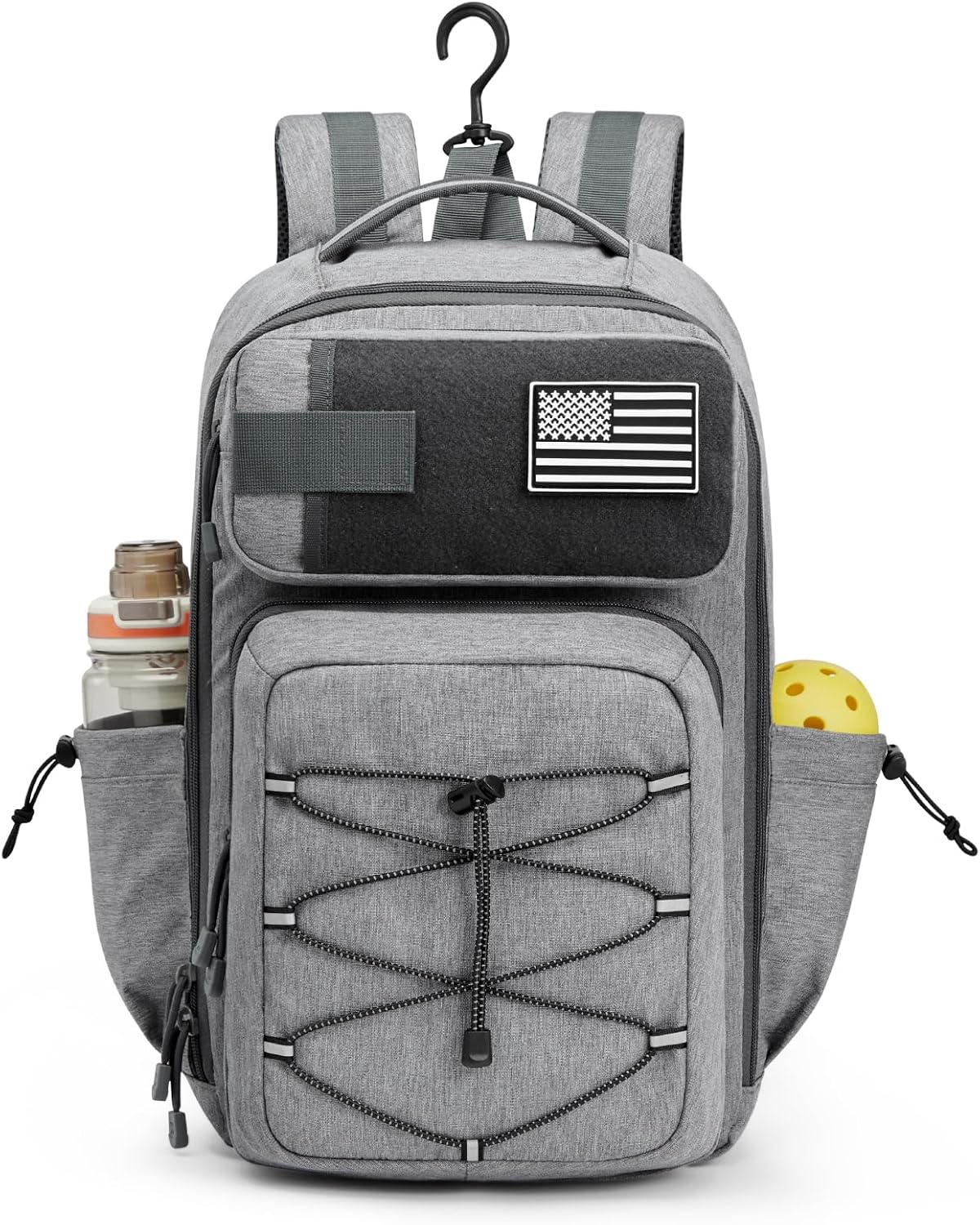 G4Free Pickleball Backpack Fits 2 to 6 Paddles, Large Pickleball Bag with Fence Hook for Men and Women (Light Grey)