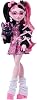 Monster High - Draculaura Doll with Pink Dress with Bows and Black Cardigan with Bat Count Fabulous and 7 Accessories such as Ramen Lipstick and Bag JHK29