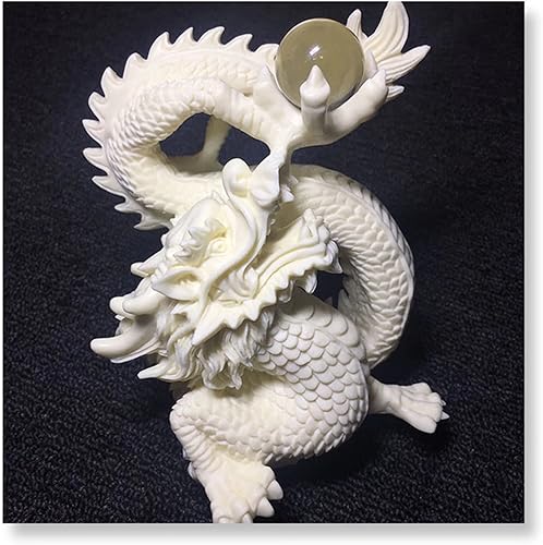 Miniatura 4 de Estatua de dragón chino de Feng Shui, dragón con escultura de estatua de cuentas para decoración de oficina en casa, colección de arte, elección de
