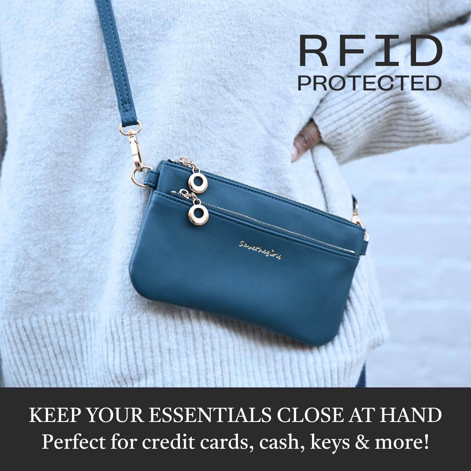 Save the Girls Cell Phone Purse - Touch Screen Women’s Crossbody Bag - Clutch Purses for Women (Bella) | Touch Screen, for Women
