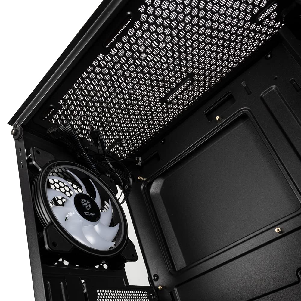 Caja de Torre Media ATX Inspire K10 RGB con Panel acristalado, Color Negro