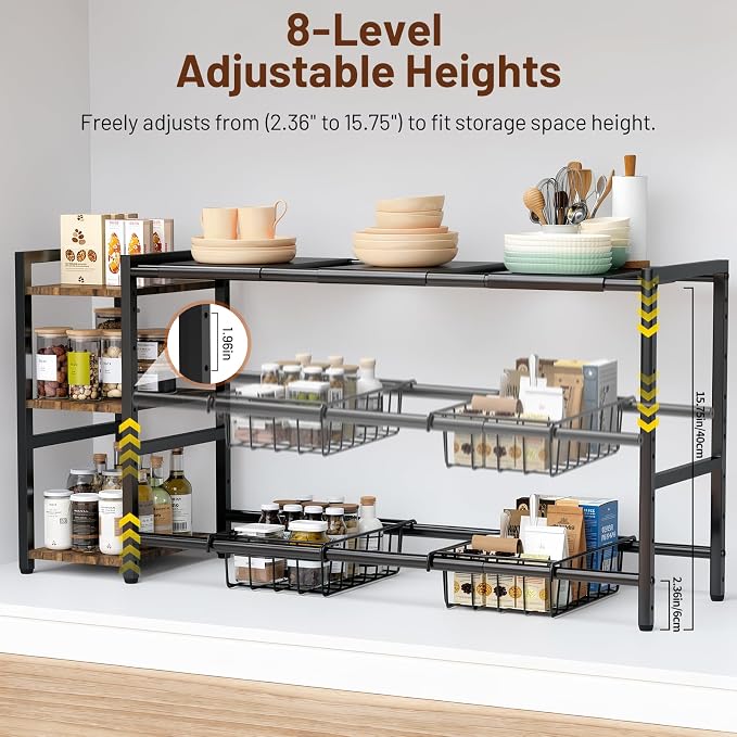 Organizador Expandible Bajo Fregadero 3 Niveles Ajustable miniatura 4