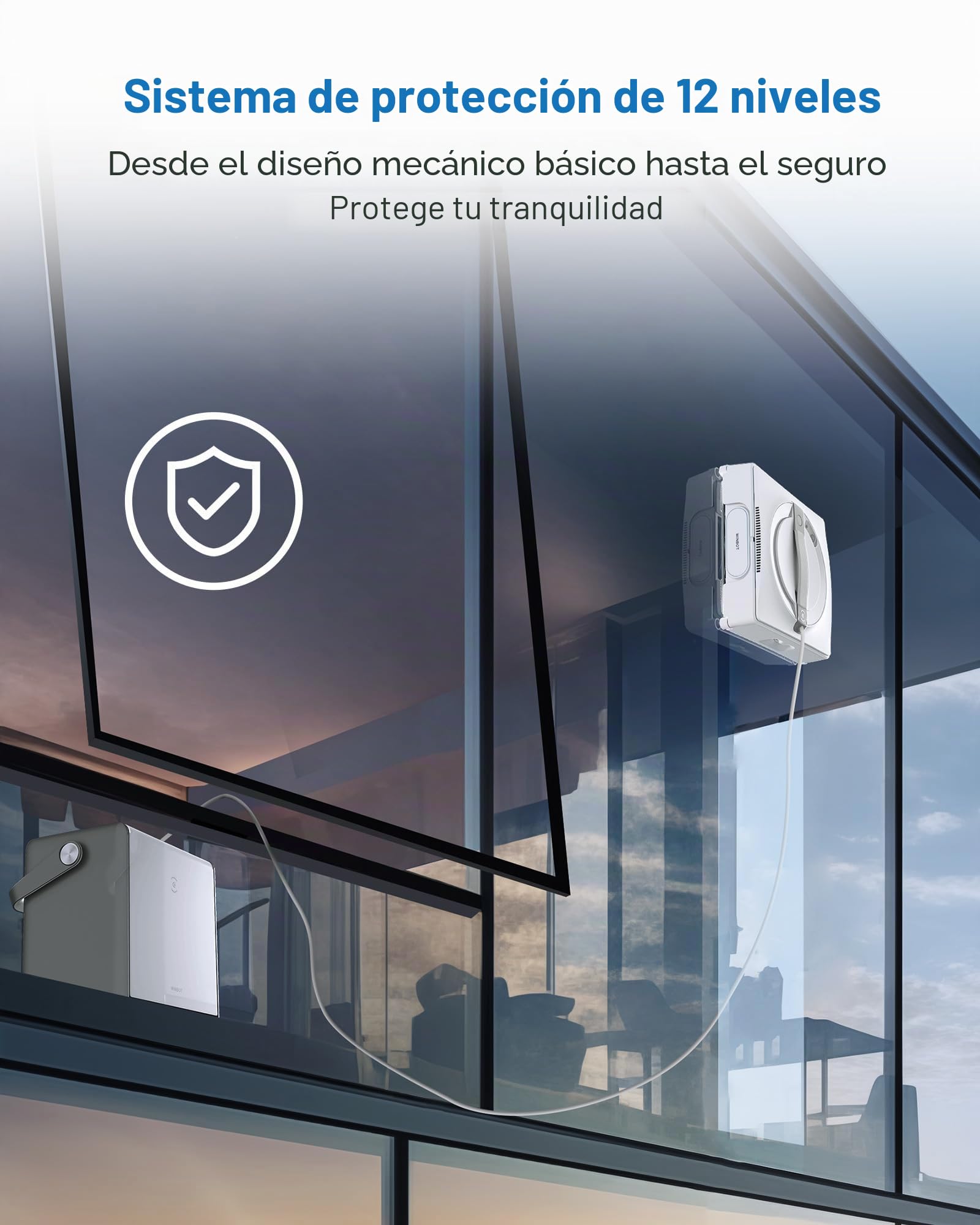 ECOVACS WINBOT W2 Omni Robot Limpiador de Ventanas con estación multifunción 6 en 1, batería integrada de 4500 mAh, Modo de Limpieza de Bordes, tecnología de pulverización de Gran Angular