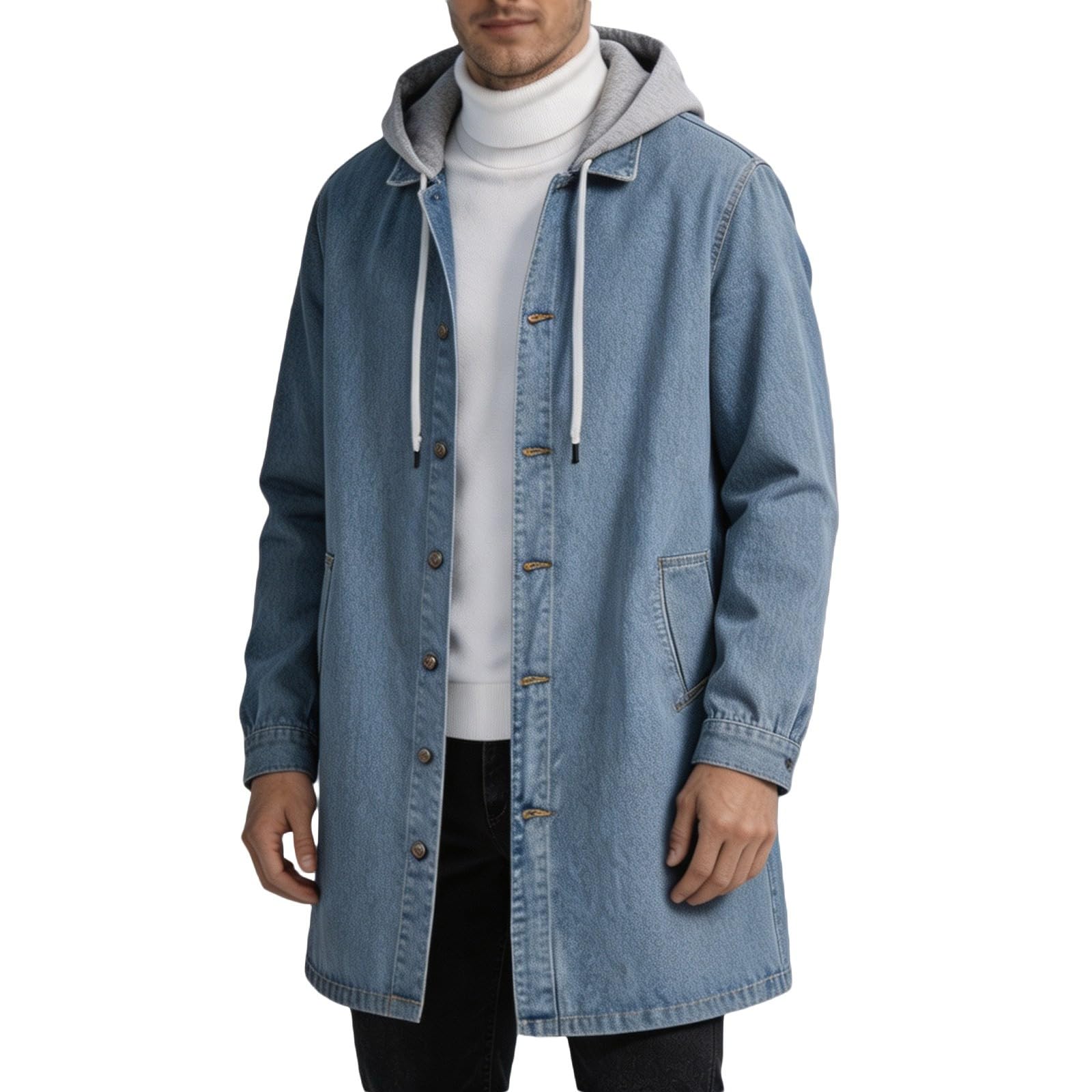 Gabardina vaquera para hombre – Prenda de abrigo informal moderna de corte