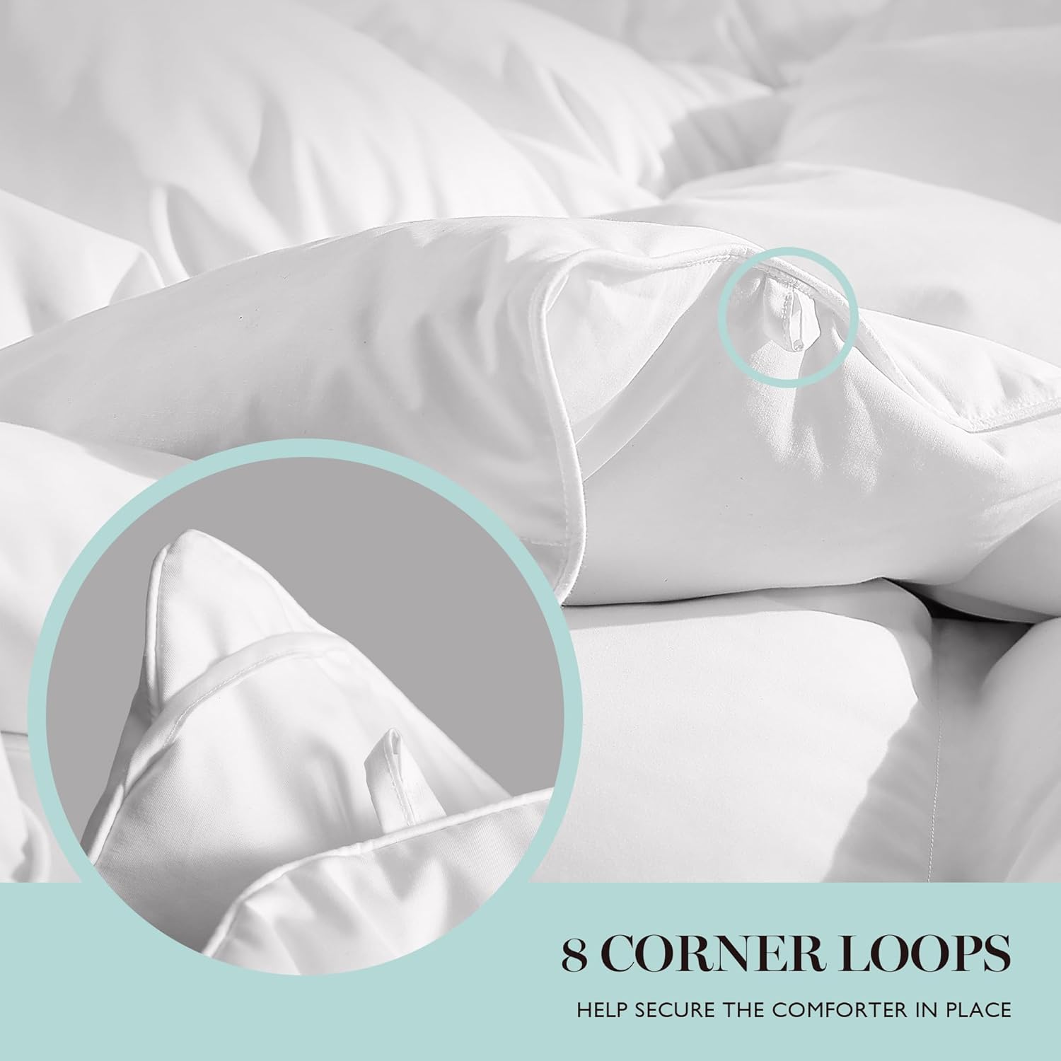 Martha Stewart Goose Down Fiber Cotton Comforter Queen Size, Duvet Insert Queen, Ultra-Soft 1cm Breathable Panel Hotel Collection Hypoallergenic Comforter 42oz All Season Medium Warmth 90x90 - Image 7