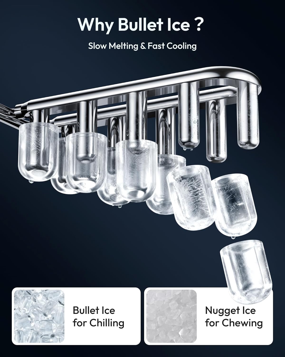 EUHOMY Countertop Ice Maker Machine with Handle, 26lbs in 24Hrs, 9 Ice Cubes Ready in 6 Mins, Auto-Cleaning Portable Ice Maker with Basket and Scoop, for Home/Kitchen/Camping/RV. (Black) - Image 4