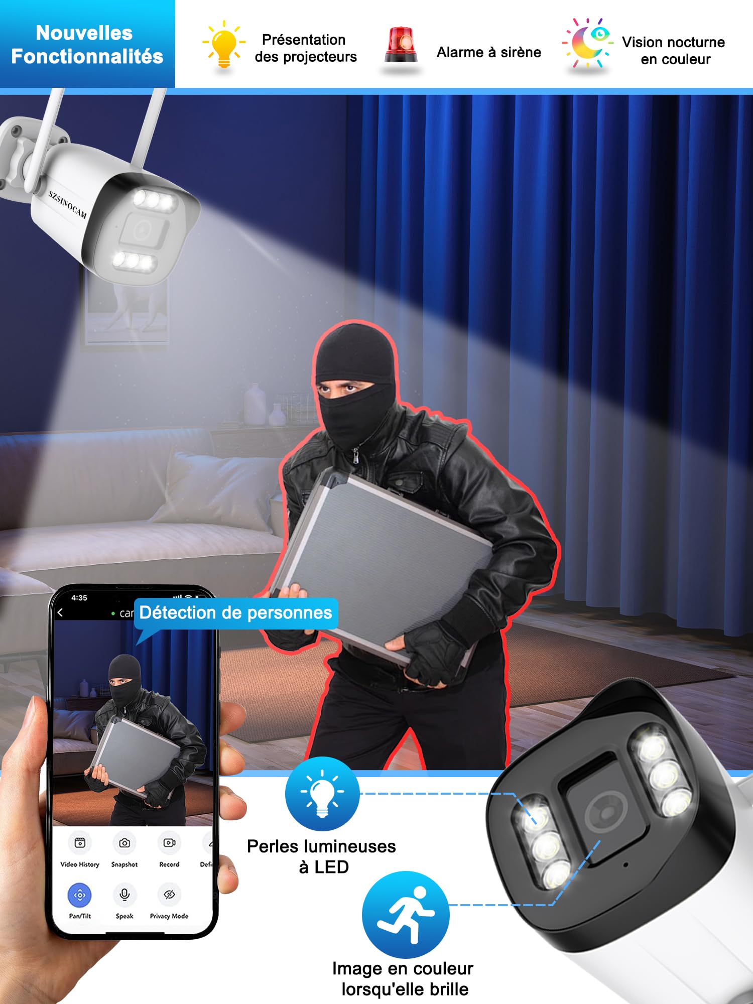 4K Kit Cámaras de Vigilancia,8CH NVR y 4pcs HD de vídeo vigilancia con Audio bidireccionalcon Visión Nocturna en Color,Grabación 24/7, Detección de Personas Movimiento,Seguimiento Automático