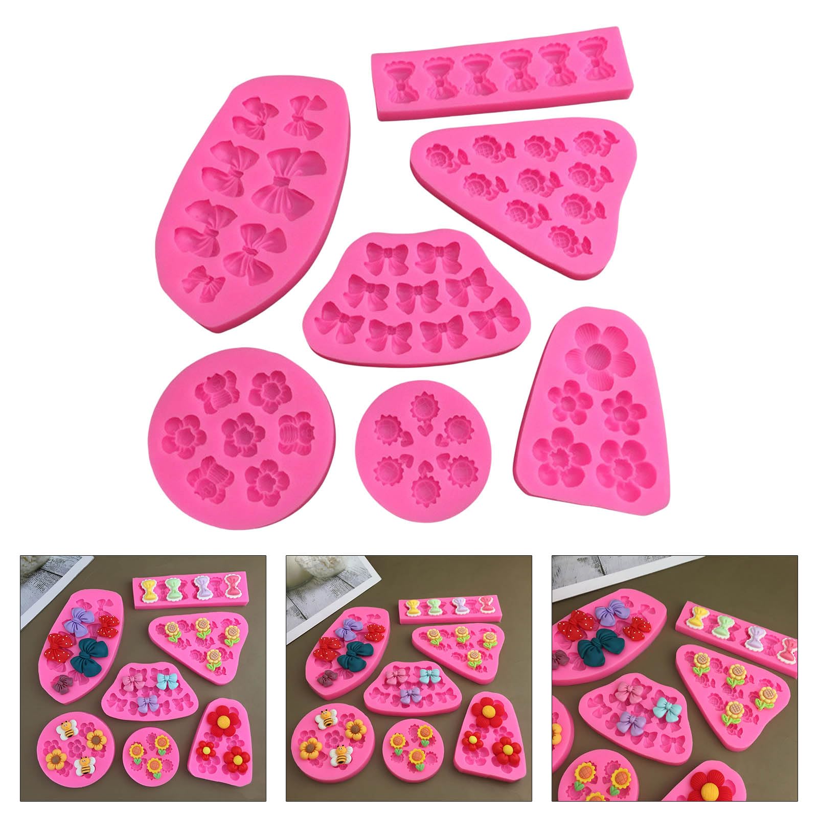 Zkhxhtg bakeware sets Bowknot Silicone Molds Fondant Chocolate Molds Holiday Baking Decorating Tool Making Fondant Cake Molds