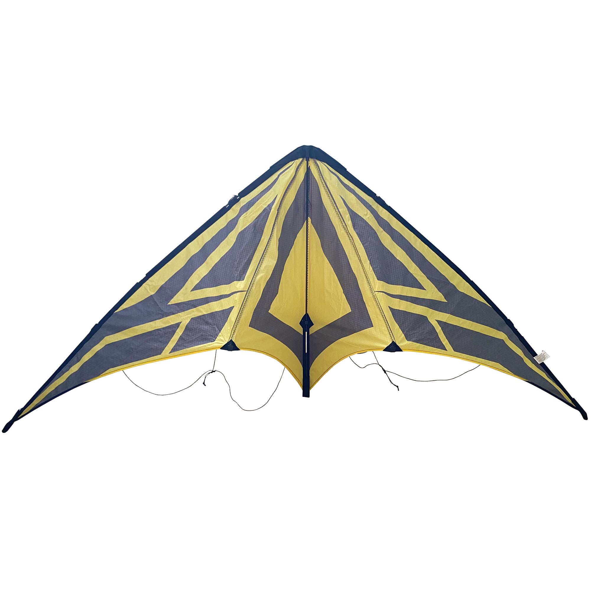Cerf-volant acrobatique professionnel, cerf-volant de sport double ligne, motif géométrique noir et jaune, 160 x 73 cm, jouet de jeu en plein air pour la plage
