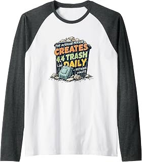 Waste Facts Average Person Rethink Garbage Raglan Baseball Tee