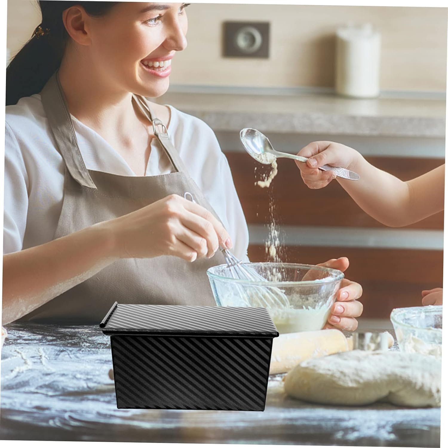 Garneck Non Stick Loaf Bakeware with Lid Toast Mold for Baking Bread Versatile Bread Molds for Home and Bakery Use Toasting Pans