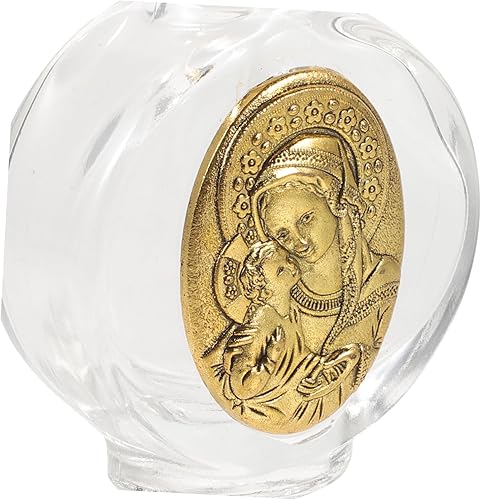 Miniatura 3 de COHEALI Recipiente de agua bendita de vidrio recipiente de bautismo botella de agua bendita recargable