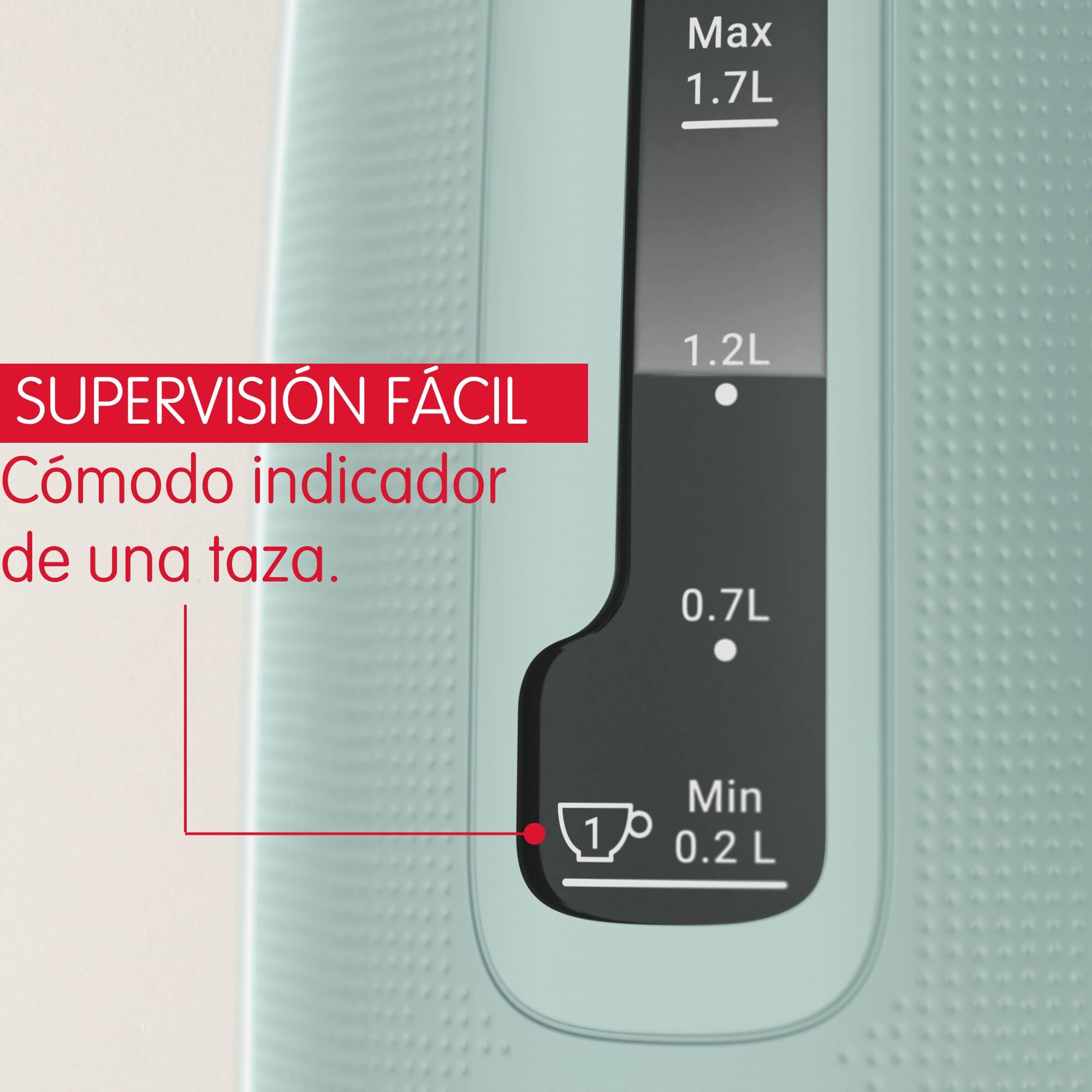 Moulinex Morning Plus 1.7 L – Hervidor eléctrico e inalámbrico, 2400 W, gran capacidad, medidor taza, medidor de agua, filtro antical, base giratoria, incluye infusionador, té e infusiones, BY2M13