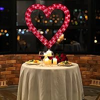 Vista 5 de LAMPHOME 50L Lighted Red Heart Valentine's Day Window Silhouette Decoration,Valentine Lights Heart Corazón rojo