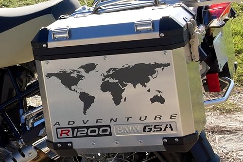 Miniatura 3 de gs000033b juego de calcomanías GS R1200 Adventure para motocicleta BMW, "World Adventure Map" para alforjas Touratech