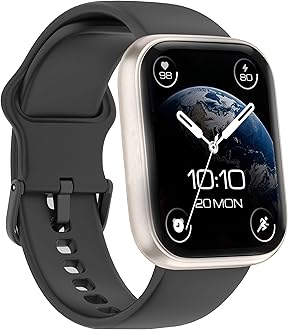 Smart Watch for Men Women, Alexa Built-in, Answer/Make Calls, 1.91" HD Screen Fitness Watch, IP68 Waterproof, 100 Sports, Heart Rate Monitor, Sleep Tracker Compatible Android iOS, Silver Black